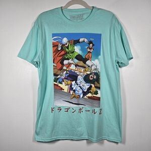 NEW Dragon Ball Z Turquoise Blue Graphic T-Shirt Tee Size Large